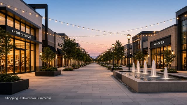 Shopping in Downtown Summerlin open-air promenade